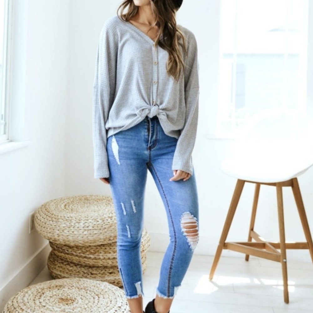 Waffle texture, oversized sweater